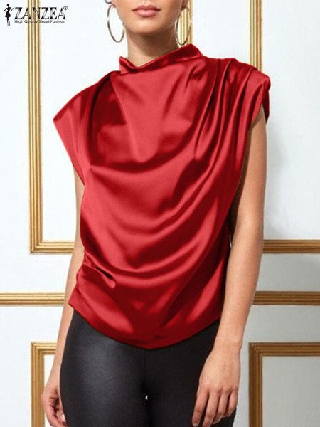 t-shirt stylish ol work shirt summer elegant satin zanzea women sleeveless blouse female pleated blusas chemise loose solid chemise, White
t-shirt stylish ol work shirt summer elegant satin zanzea women sleeveless blouse female pleated blusas chemise loose solid chemise, White