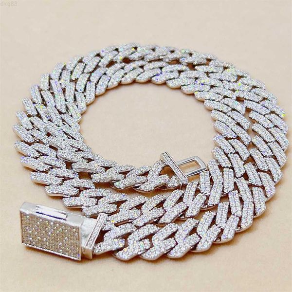2022 selling 12mm 2 row iced out flawless moissanite diamond miami cuban link chain, Silver
2022 selling 12mm 2 row iced out flawless moissanite diamond miami cuban link chain, Silver
