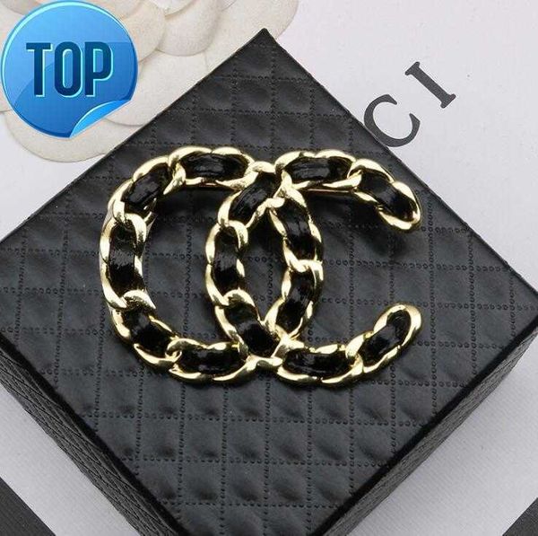 18k gold plated brooches fashion mens womens designer brand double letter brooche luxury geometric leather cord knitting sweater suit collar, Gray
18k gold plated brooches fashion mens womens designer brand double letter brooche luxury geometric leather cord knitting sweater suit collar, Gray