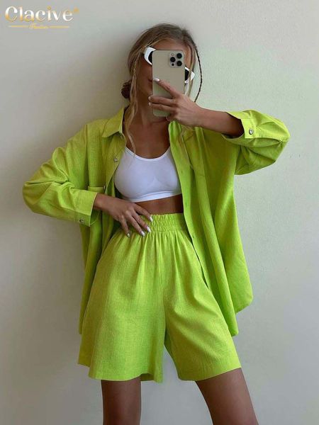 women's two piece pants clacive fashion green office women's suit casual loose high waist shorts set female elegant long sleeve bl, White
women's two piece pants clacive fashion green office women's suit casual loose high waist shorts set female elegant long sleeve bl, White