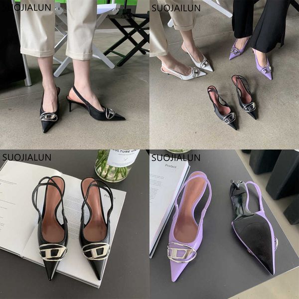 sandals spring new brand women sandal fashion metal buckle ladies elegant dress slingback shoes pointed toe thin high pumps 230316, Black
sandals spring new brand women sandal fashion metal buckle ladies elegant dress slingback shoes pointed toe thin high pumps 230316, Black