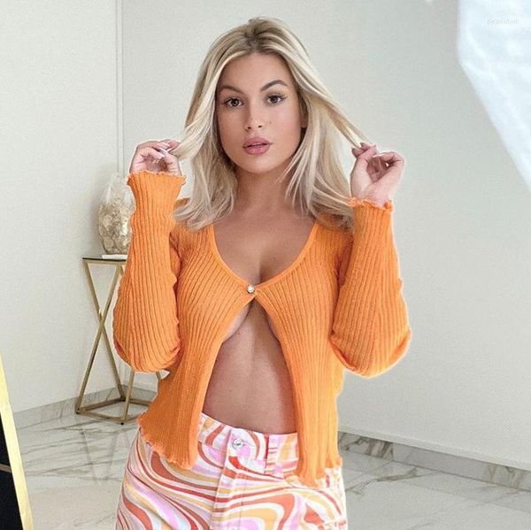 women's t shirts 2023 autumn women's style solid round neck cardigan long sleeve open navel casual single button top, White
women's t shirts 2023 autumn women's style solid round neck cardigan long sleeve open navel casual single button top, White