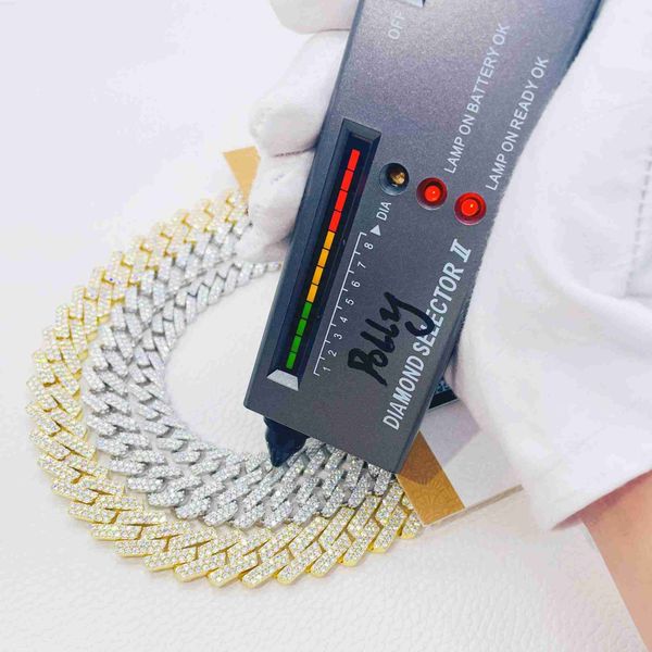 hand setting moissanite jewelry 10mm 12.3mm 15mm hiphop chain s925 iced out two rows vvs diamond cuban link chain, Silver
hand setting moissanite jewelry 10mm 12.3mm 15mm hiphop chain s925 iced out two rows vvs diamond cuban link chain, Silver