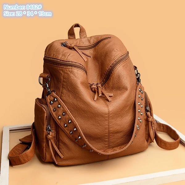 Factory wholesale ladies shoulder bags 4 colors street pop rivet punk messenger bag thickened washed leather leisure backpack Joker solid color fashion handbag, Blue-8482#
Factory wholesale ladies shoulder bags 4 colors street pop rivet punk messenger bag thickened washed leather leisure backpack Joker solid color fashion handbag, Blue-8482#