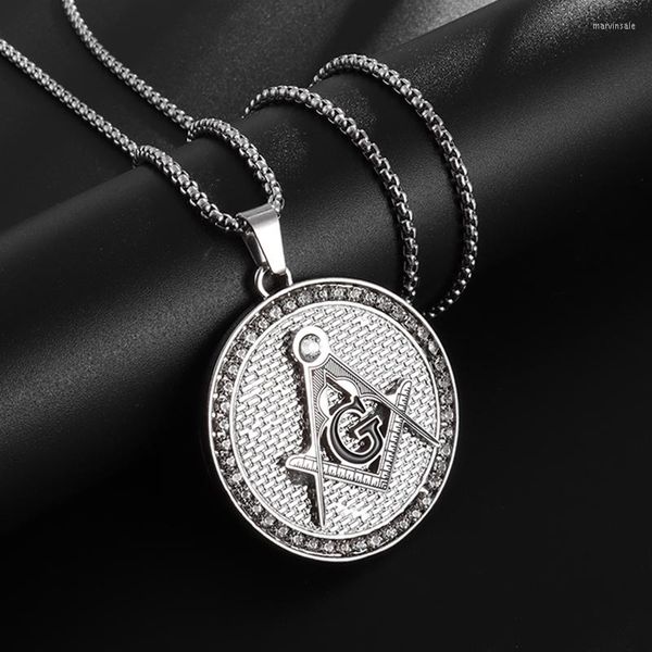 pendant necklaces classic punk gold plated stainless steel zircon masonic medal necklace for men traditional medieval religious jewelry, Silver
pendant necklaces classic punk gold plated stainless steel zircon masonic medal necklace for men traditional medieval religious jewelry, Silver