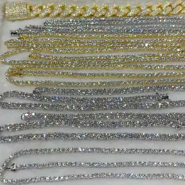 factory wholesale iced out 925 vvs moissanite diamond tennis chain bracelet necklace 3mm 4mm 5mm 6mm 8mm custom 10k 14k gold, Silver
factory wholesale iced out 925 vvs moissanite diamond tennis chain bracelet necklace 3mm 4mm 5mm 6mm 8mm custom 10k 14k gold, Silver