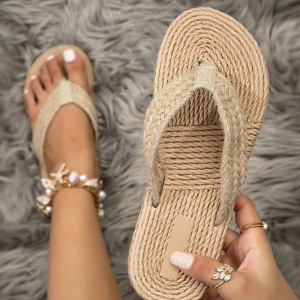 slippers 2023 braided detail linen toe post thong sandals fashion flipflop flat heel outdoor summer slides ladies shoes 230419, Black
slippers 2023 braided detail linen toe post thong sandals fashion flipflop flat heel outdoor summer slides ladies shoes 230419, Black