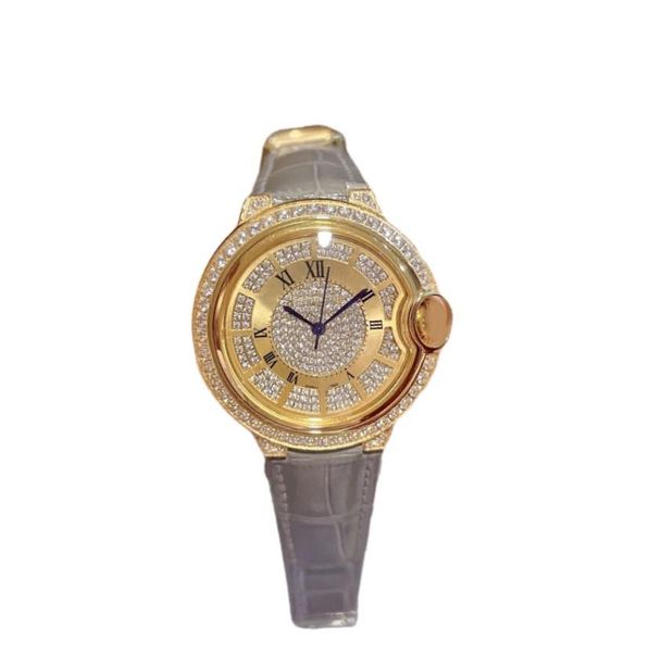 women's fashion watch crystal inlaid gold dial leather strap quartz movement women's watch 36mm, Slivery;golden
women's fashion watch crystal inlaid gold dial leather strap quartz movement women's watch 36mm, Slivery;golden
