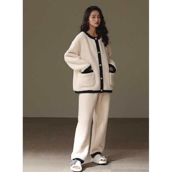 'thickened and velvet' new coral fleece pajamas for women's autumn winter flannel warm plush small cardigan set
'thickened and velvet' new coral fleece pajamas for women's autumn winter flannel warm plush small cardigan set