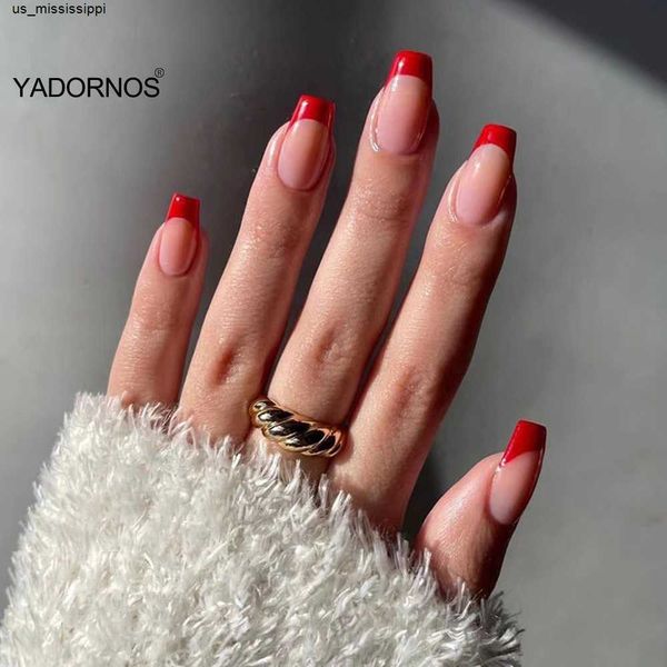 false nails 24pcs french red edge fake nails glossy coffin ballet press on nail tips for girl wearable detachable full cover artificial nail, Red;gold
false nails 24pcs french red edge fake nails glossy coffin ballet press on nail tips for girl wearable detachable full cover artificial nail, Red;gold