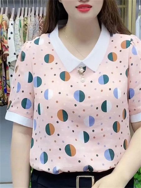 t-shirt woman summer style blouses lady casual short sleeve peter pan collar polka dot printed blusas df4409, White
t-shirt woman summer style blouses lady casual short sleeve peter pan collar polka dot printed blusas df4409, White