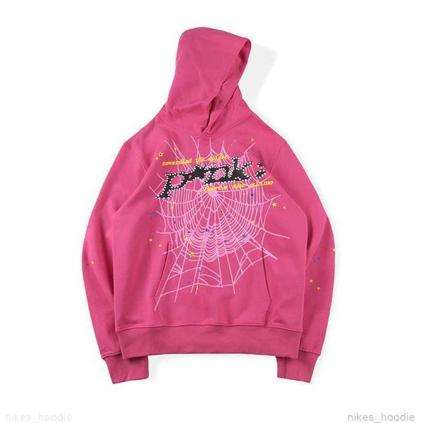 hoodies sweatshirts men's red spder young thug angel hoodies men women quality foam printing spider web pullover sweatshirts ju1c, Black