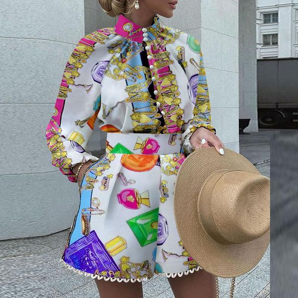 dress elegant printed standup collar button shirt + fashion pocket shorts suits 2021 autumn vintage new long sleeve women 2 piece set, White
dress elegant printed standup collar button shirt + fashion pocket shorts suits 2021 autumn vintage new long sleeve women 2 piece set, White