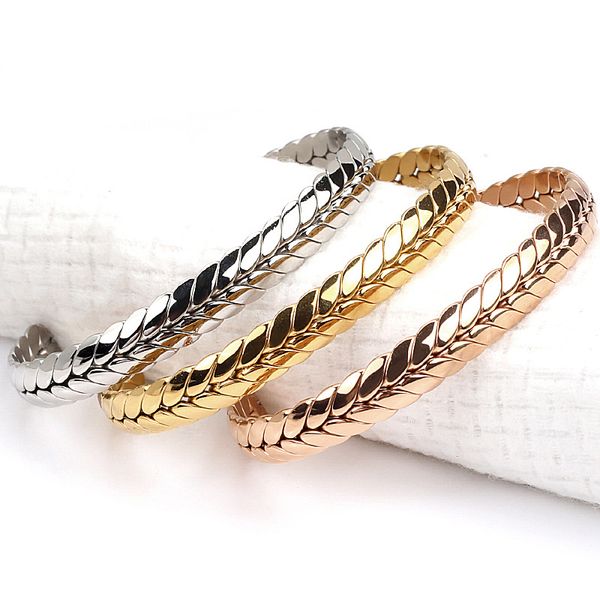 wheat ear opening bracelet fashion texture summer titanium steel bracelet personality couple jewelry designer bracelet women bracelet, Black
wheat ear opening bracelet fashion texture summer titanium steel bracelet personality couple jewelry designer bracelet women bracelet, Black