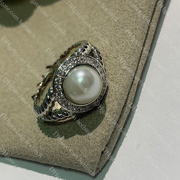 luxury pearl ring designer diamond rings for women vintage engagement rings wedding jewelry with box, Silver
luxury pearl ring designer diamond rings for women vintage engagement rings wedding jewelry with box, Silver
