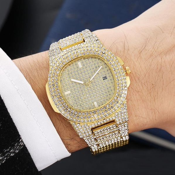 men's watch iced out rhinestone diamond watch quartz hip hop watches with stainless steel watch clock relogio, Slivery;brown
men's watch iced out rhinestone diamond watch quartz hip hop watches with stainless steel watch clock relogio, Slivery;brown