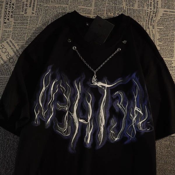 women's tshirt american retro hiphop flame necklace short sleeved tshirt female loose street style couple summer dress half ins 230419, White
women's tshirt american retro hiphop flame necklace short sleeved tshirt female loose street style couple summer dress half ins 230419, White