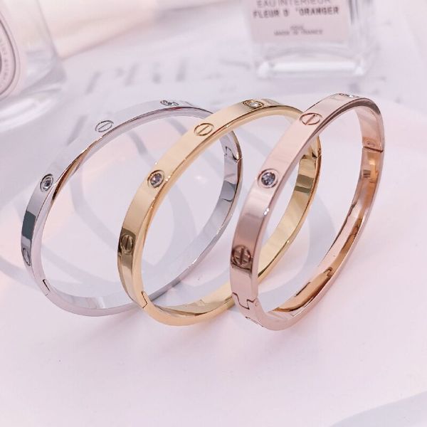 18k rose gold card family bracelet women do not lose color full of diamonds a nail a diamond couple titanium steel bracelet, White
18k rose gold card family bracelet women do not lose color full of diamonds a nail a diamond couple titanium steel bracelet, White
