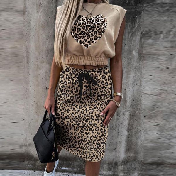 dress leopard striped women's midi skirts suit summer sleeveless crop women tshirts sets casual drawstring ladies skirt suits, White
dress leopard striped women's midi skirts suit summer sleeveless crop women tshirts sets casual drawstring ladies skirt suits, White