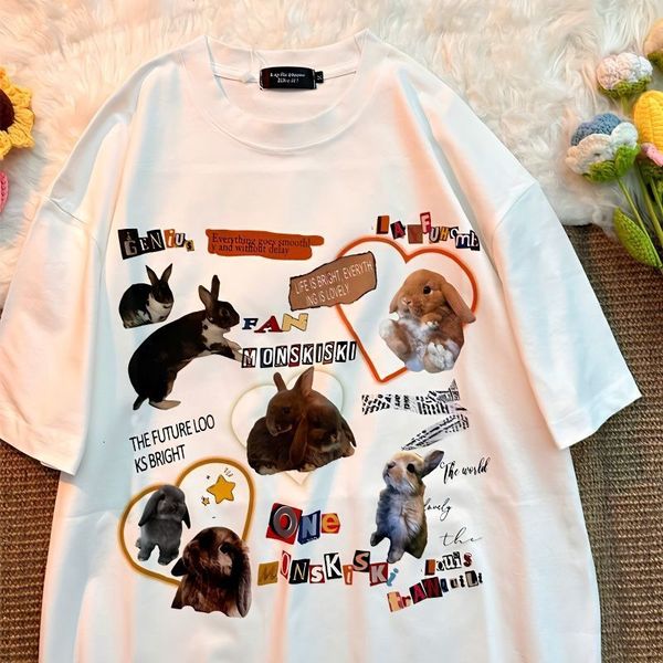 men's tshirts american fashion retro rabbit graphic tshirt short sleeve men and women casual hip hop round neck half harajuku 230419, White;black
men's tshirts american fashion retro rabbit graphic tshirt short sleeve men and women casual hip hop round neck half harajuku 230419, White;black