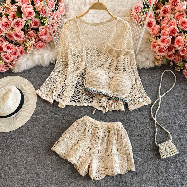 dress 2022 halter tube hollow out sun protection cardigan high waist crocheted shorts beach vacation spring bathing suit, White
dress 2022 halter tube hollow out sun protection cardigan high waist crocheted shorts beach vacation spring bathing suit, White