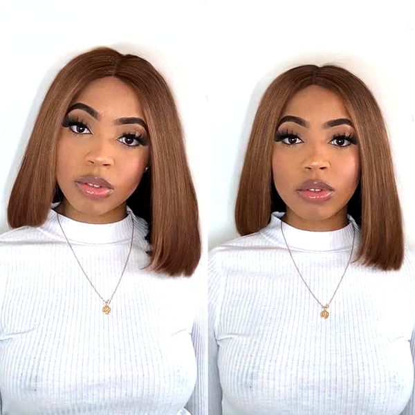 #4 brown color straight bob wig 13x4 lace front wig pre plucked human hair wigs for women chocolate brown colored, Black;brown
#4 brown color straight bob wig 13x4 lace front wig pre plucked human hair wigs for women chocolate brown colored, Black;brown