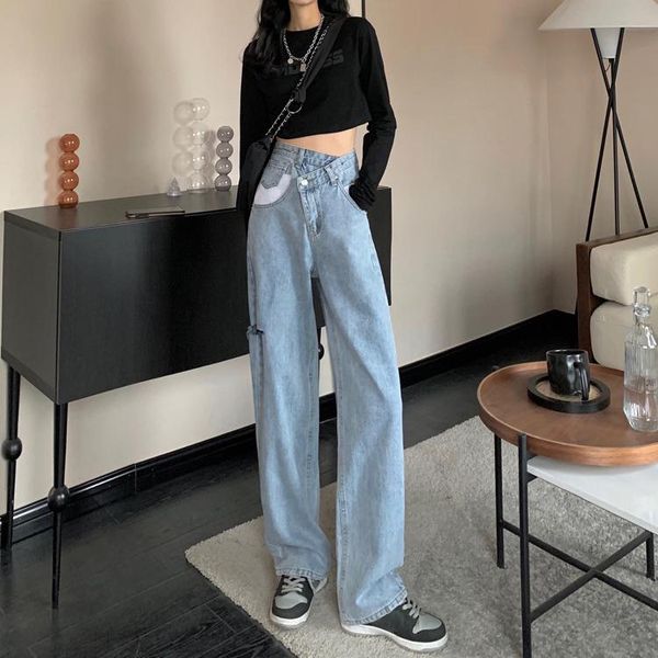 jeans dd2338 new style allmatch personality wideleg trousers loose highwaisted straightleg jeans women, Blue
jeans dd2338 new style allmatch personality wideleg trousers loose highwaisted straightleg jeans women, Blue