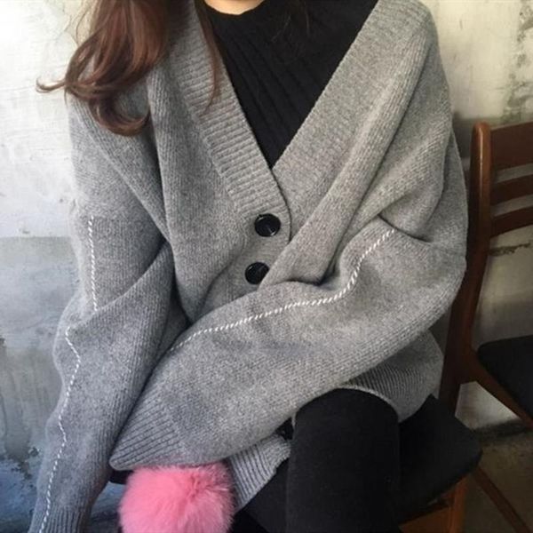 sweaters loose plain cardigan women 2021 winter grey singlebreasted knit sweater with buttons female handmade dotted line cadigan jacket, White;black
sweaters loose plain cardigan women 2021 winter grey singlebreasted knit sweater with buttons female handmade dotted line cadigan jacket, White;black