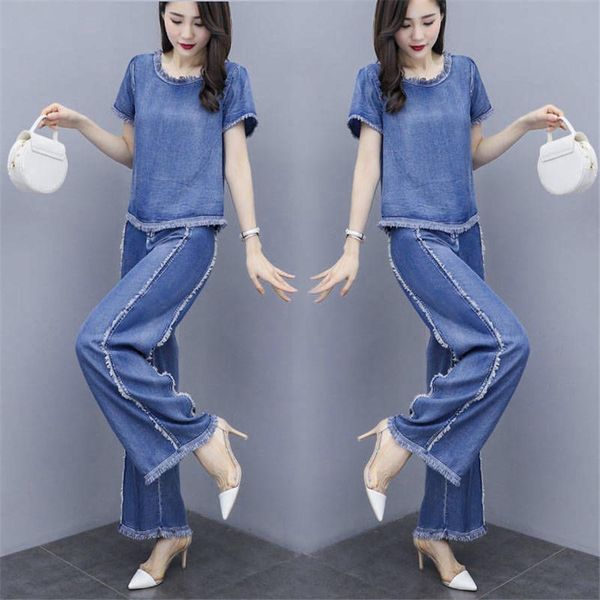 dress tracksuit for women 2021 summer new womens loose large size crop +denim pants suit female plus size fashion two piece sets, White
dress tracksuit for women 2021 summer new womens loose large size crop +denim pants suit female plus size fashion two piece sets, White
