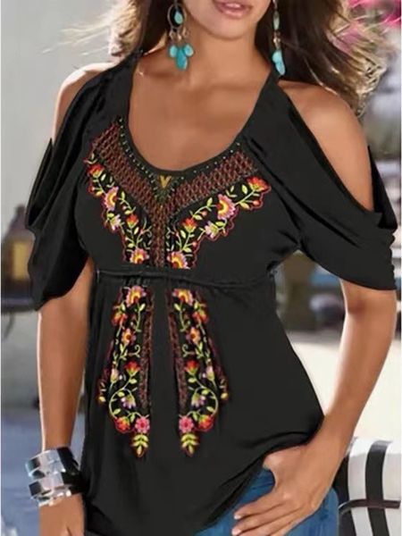 women's tshirt women fashion blouses summer loose uneck ruched print off shoulder short sleeve casual bohemia retro pullover 230419, White
women's tshirt women fashion blouses summer loose uneck ruched print off shoulder short sleeve casual bohemia retro pullover 230419, White