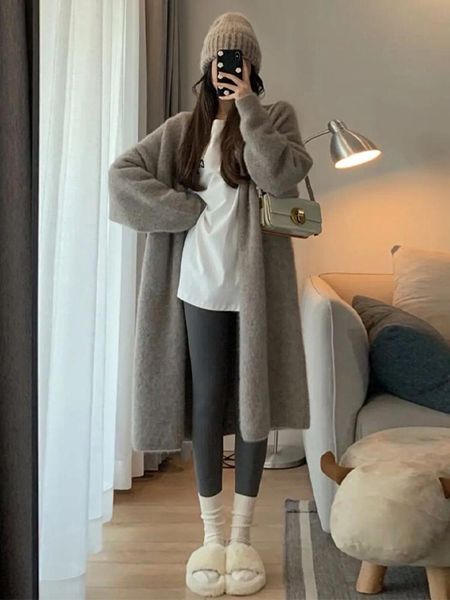 sweaters vintage long cardigans women autumn winter korean fashion casual loose knitted jackets simple solid sweater coats female, White;black
sweaters vintage long cardigans women autumn winter korean fashion casual loose knitted jackets simple solid sweater coats female, White;black