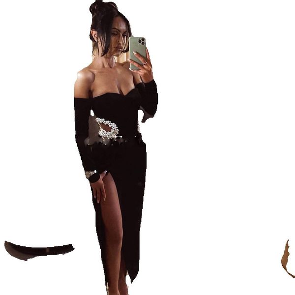 black mermaid evening dresses off shoulder dubai long sleeves side slit prom ankle-length arabia party gowns, Black;red
black mermaid evening dresses off shoulder dubai long sleeves side slit prom ankle-length arabia party gowns, Black;red
