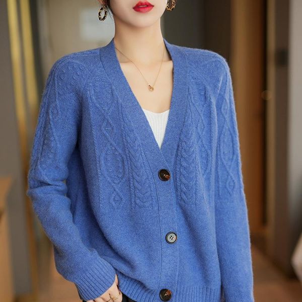 sweaters new 100% pure wool cardigan women vneck knitted sweater 2022 fall winter clothes solid color casual single breasted jacket, White;black
sweaters new 100% pure wool cardigan women vneck knitted sweater 2022 fall winter clothes solid color casual single breasted jacket, White;black
