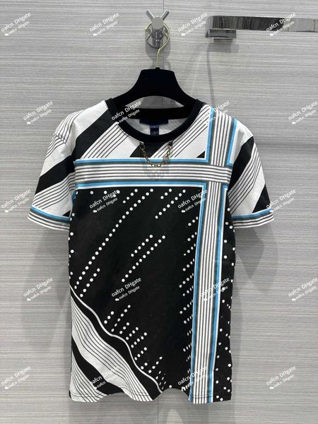 fjxpwomen's fjxp23ss designer t-shirt sailing series printed geometric stripe wave dot pattern luxury lacing design pure cotton fabric, White
fjxpwomen's fjxp23ss designer t-shirt sailing series printed geometric stripe wave dot pattern luxury lacing design pure cotton fabric, White