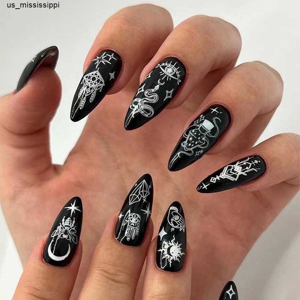 false nails star moon black fake press on nail set handdrawn style long coffin wearable tips artificial full cover false nails art j230419, Red;gold
false nails star moon black fake press on nail set handdrawn style long coffin wearable tips artificial full cover false nails art j230419, Red;gold