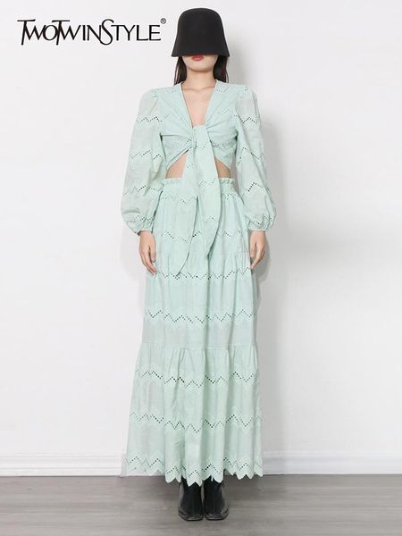 dress twotwinstyle loose two piece set womens v neck long sleeve high waist midi skirts cut out solid sets female clothing style, White
dress twotwinstyle loose two piece set womens v neck long sleeve high waist midi skirts cut out solid sets female clothing style, White