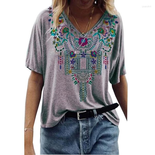 women's t shirts women's spring and summer printing ethnic style v-neck short sleeve t-shirt fashion casual loose female lady, White
women's t shirts women's spring and summer printing ethnic style v-neck short sleeve t-shirt fashion casual loose female lady, White