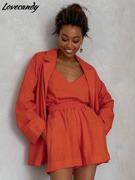 dress summer solid color women 3 pieces set casual camisole+long sleeve shirts+shorts suits 2022 fashion orange lacing female outfits, White
dress summer solid color women 3 pieces set casual camisole+long sleeve shirts+shorts suits 2022 fashion orange lacing female outfits, White