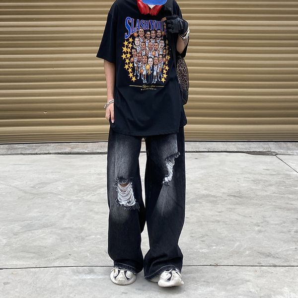men's jeans 2023 spring solid color vintage wash style for men y2k hiphop 230418, Blue
men's jeans 2023 spring solid color vintage wash style for men y2k hiphop 230418, Blue
