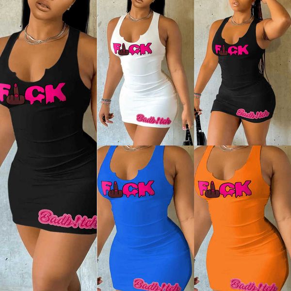 designer women dresses 2023 new slim sleeveless u neck letters printed skirt ladies trendy dress, Black;gray
designer women dresses 2023 new slim sleeveless u neck letters printed skirt ladies trendy dress, Black;gray