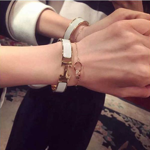 designer bracelets herms bangle h letter buckle enamel titanium steel colorless rose gold classic couple womens gift light luxury, Black
designer bracelets herms bangle h letter buckle enamel titanium steel colorless rose gold classic couple womens gift light luxury, Black