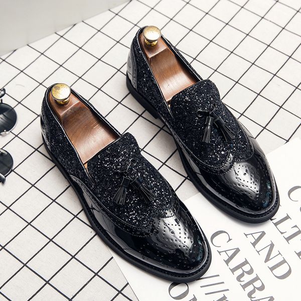 designer men dress shoes shadow patent leather luxury fashion groom wedding shoes men luxury italian style oxford shoes size 48, Black
designer men dress shoes shadow patent leather luxury fashion groom wedding shoes men luxury italian style oxford shoes size 48, Black