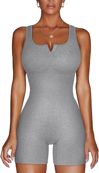 women's fitness yoga jumpsuit - onesie seamless jumpsuit square neck tank shorts with snap buttons
women's fitness yoga jumpsuit - onesie seamless jumpsuit square neck tank shorts with snap buttons
