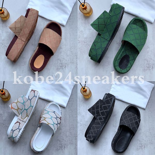 with box slipper womens fashion sandals embroidered canvas designer slides slip on slippers girls 60mm canvas covered platform heel sandals, Black
with box slipper womens fashion sandals embroidered canvas designer slides slip on slippers girls 60mm canvas covered platform heel sandals, Black
