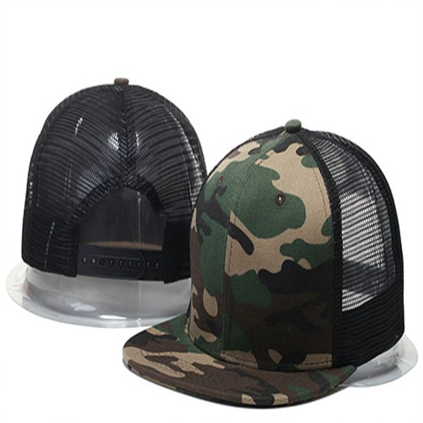 Image of Blank mesh camo baseball caps Wholesale summer style adjustable snapback hats for men women fashion sports hip hop bone