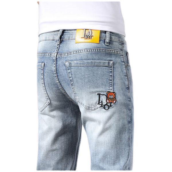 men's jeans spring summer thin slim fit european american high-end brand small straight double f pants q9551-2, Blue
men's jeans spring summer thin slim fit european american high-end brand small straight double f pants q9551-2, Blue