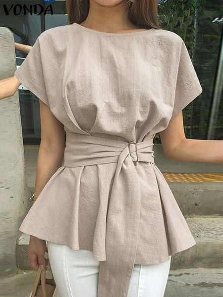 t-shirt elegant office tunic 2022 vonda fashion vintage women short sleeve o neck pleated shirts loose summer casual belted blouses, White
t-shirt elegant office tunic 2022 vonda fashion vintage women short sleeve o neck pleated shirts loose summer casual belted blouses, White