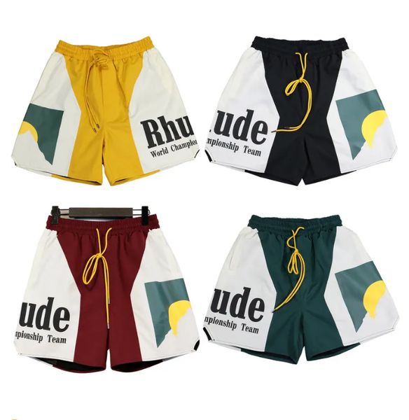 designer rhude summer fashion beach men street wear red blue black purple loose size s-xl, White;black
designer rhude summer fashion beach men street wear red blue black purple loose size s-xl, White;black
