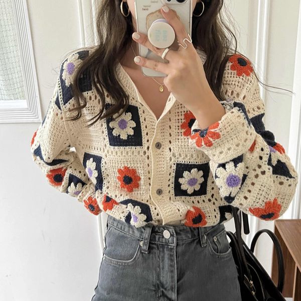 sweaters korean crochet cardigan women flower embroidery knit sweater cardigans female 2022 autumn winter jacket knitted coat boho, White;black
sweaters korean crochet cardigan women flower embroidery knit sweater cardigans female 2022 autumn winter jacket knitted coat boho, White;black
