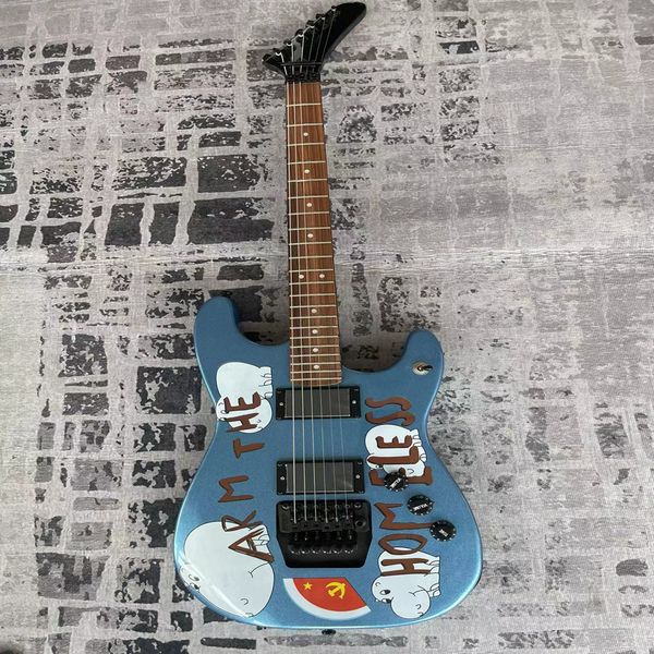 blue hand-painted big white dog high-end pickup six string electric guitar rose wood fingerboard
blue hand-painted big white dog high-end pickup six string electric guitar rose wood fingerboard